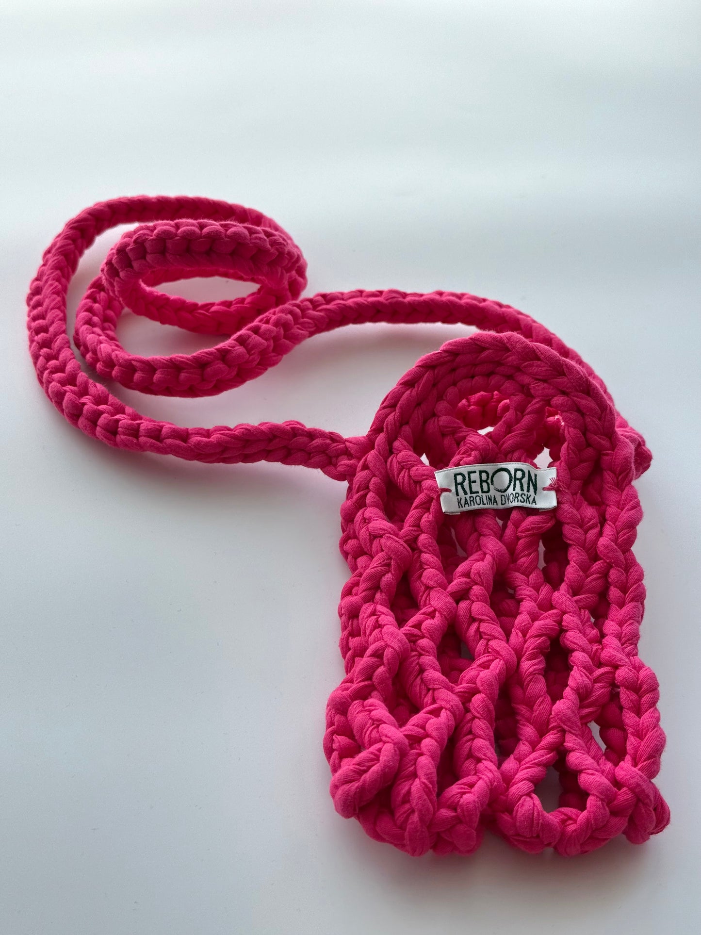 Crossbody síťovka na telefon – Bright Pink