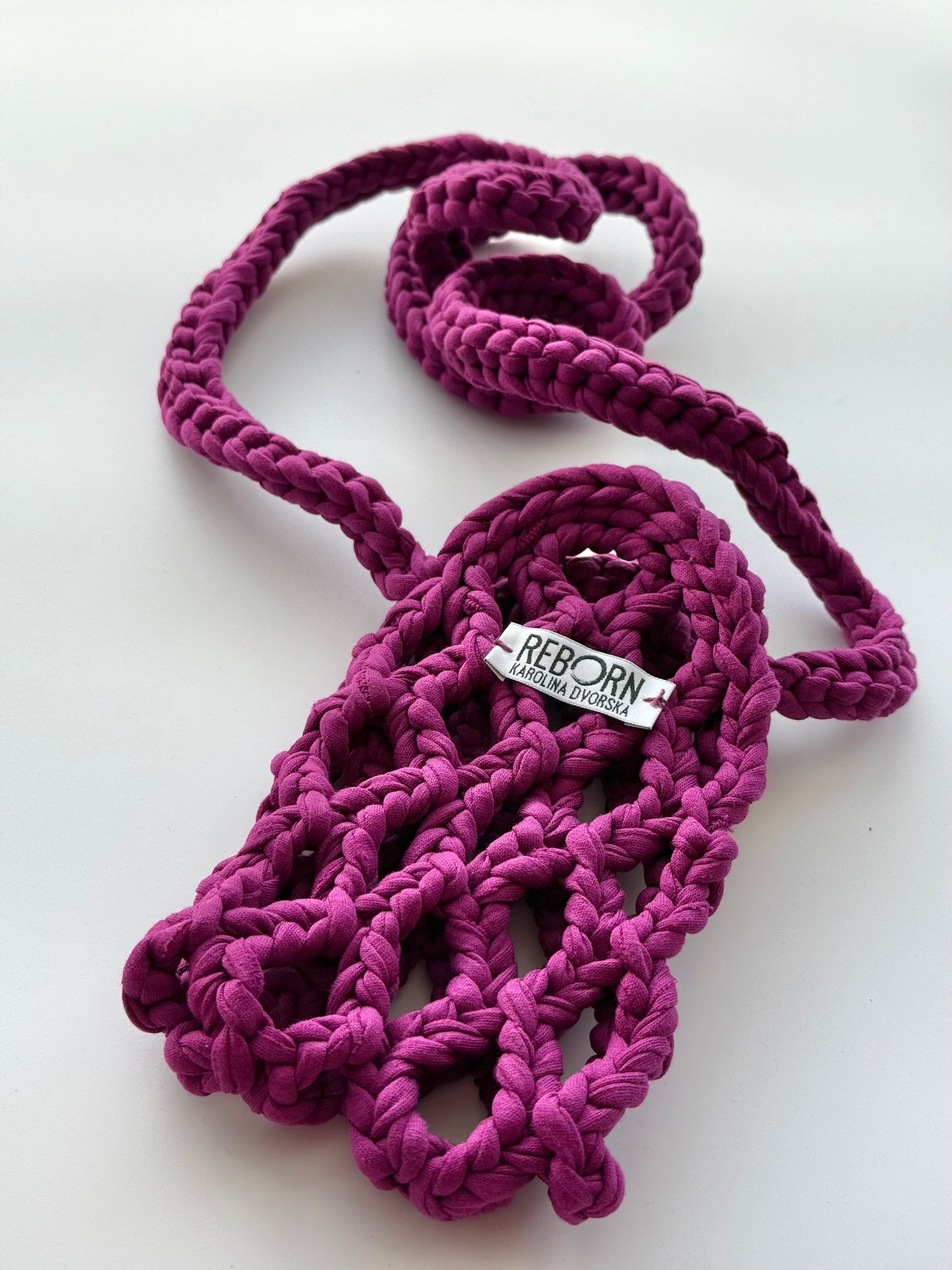 Crossbody síťovka na telefon – Fuchsia