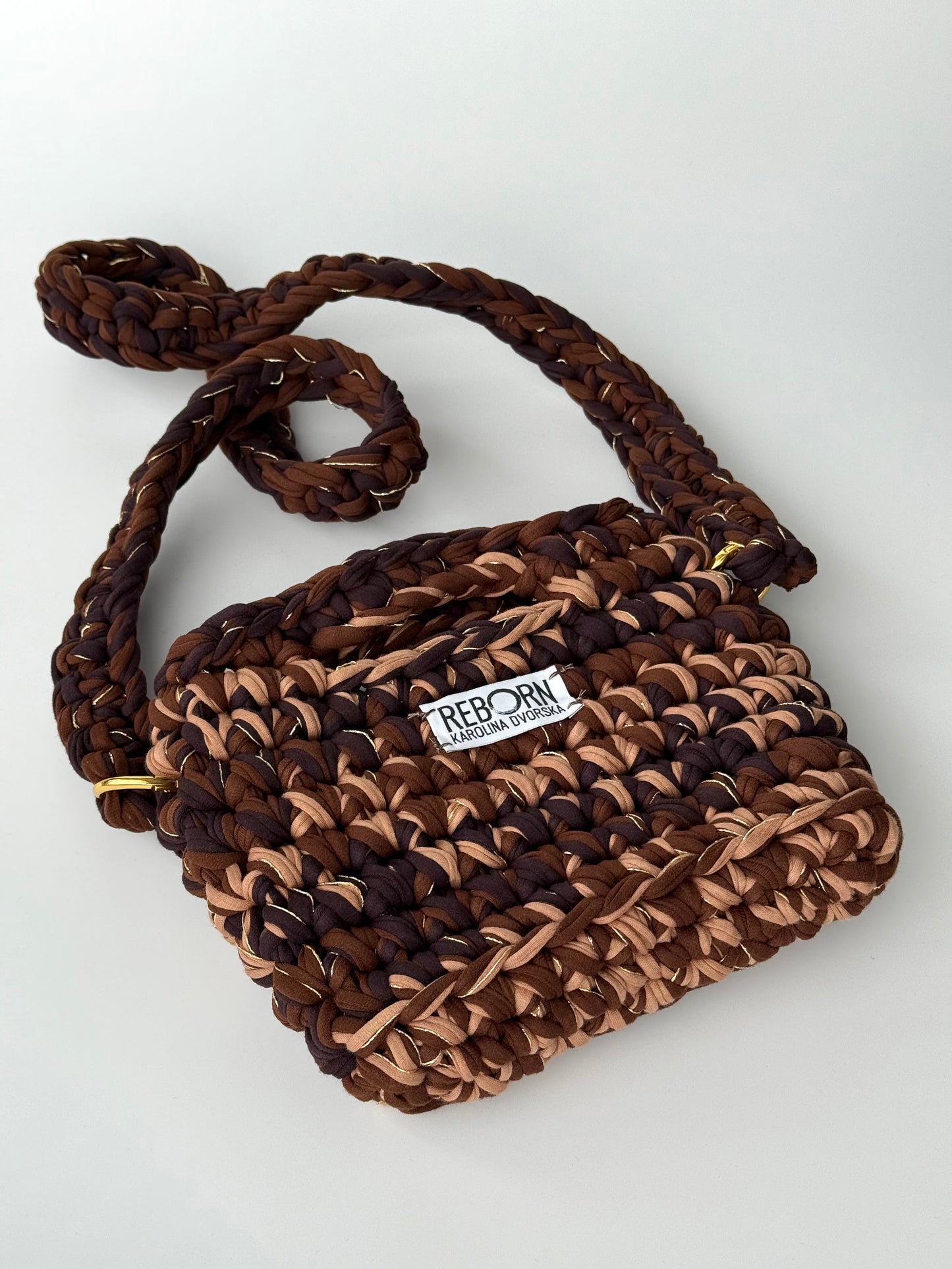 Crossbody kabelka S – Golden Coffee