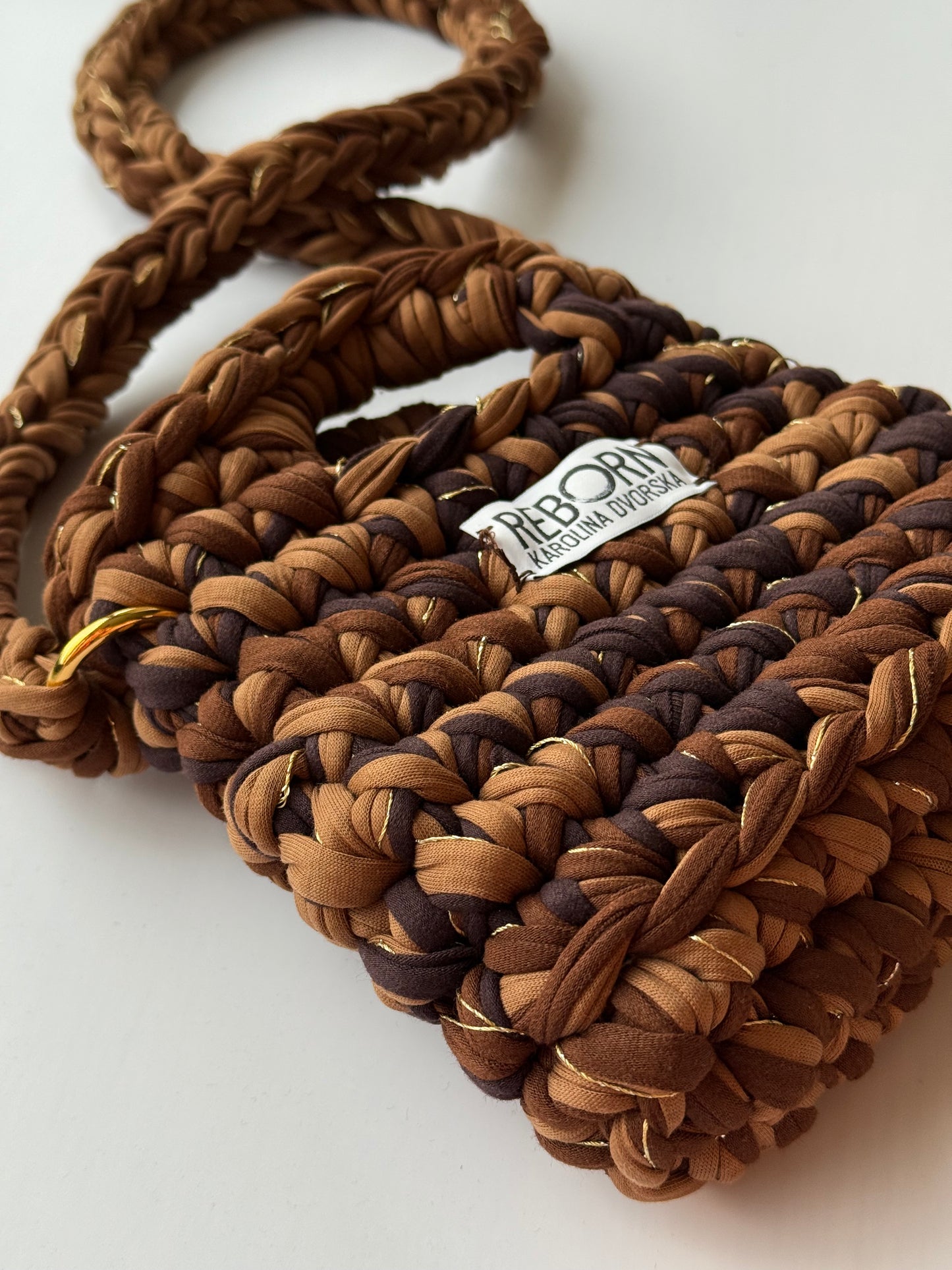 Crossbody kabelka S – Golden Coffee