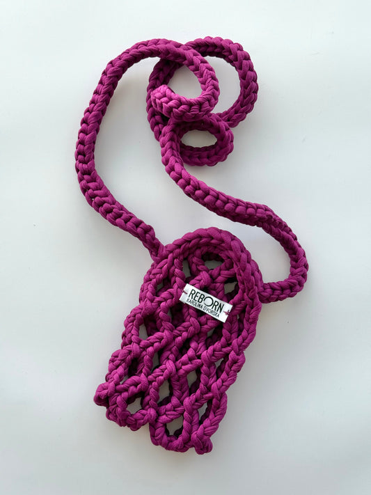 Crossbody síťovka na telefon – Fuchsia