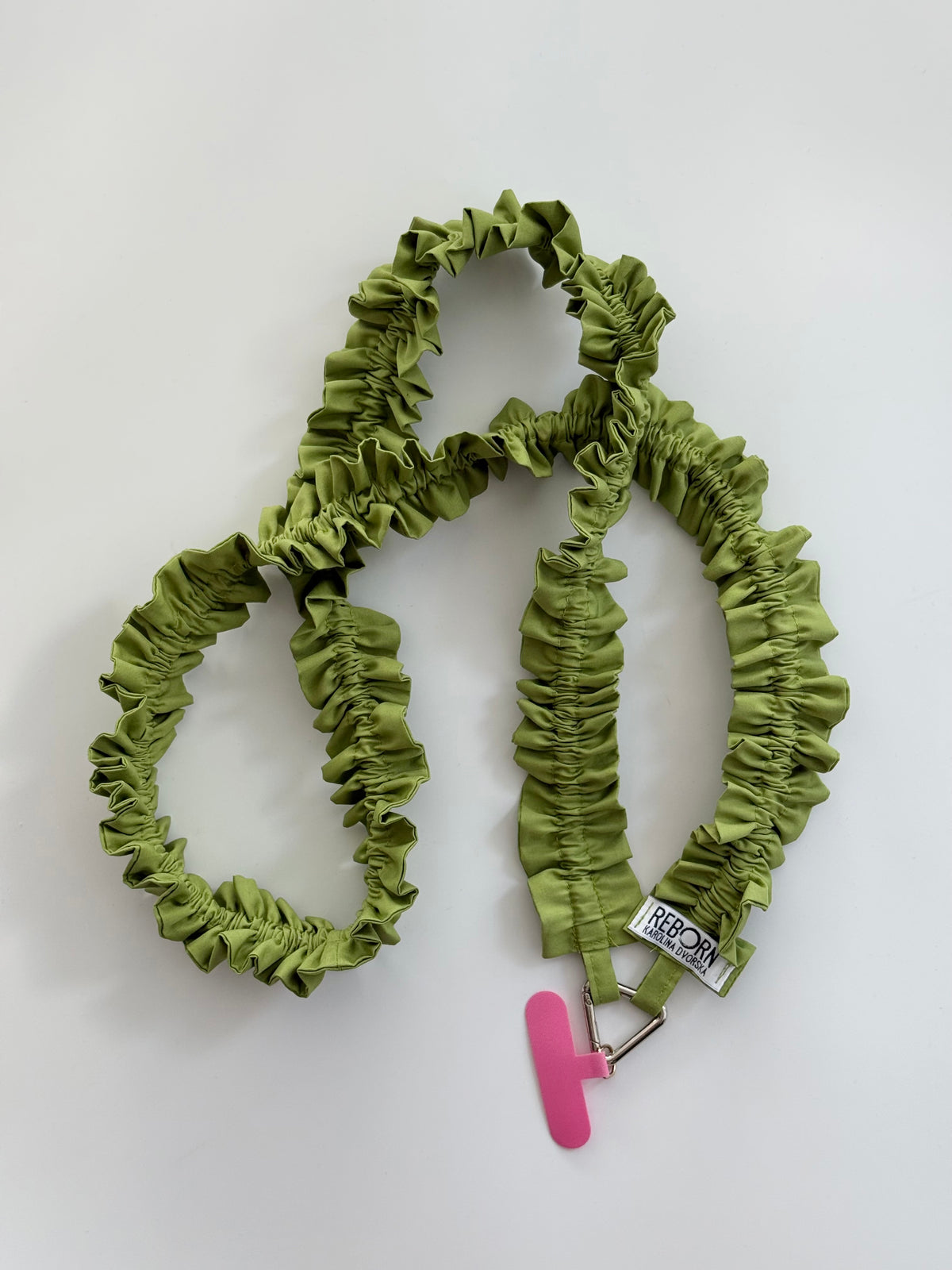 Látkový popruh na telefon – Apple Green Frill