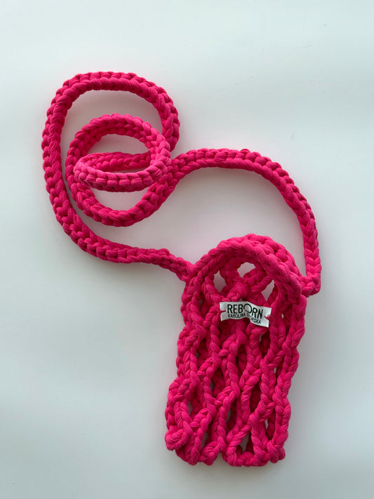 Crossbody síťovka na telefon – Bright Pink