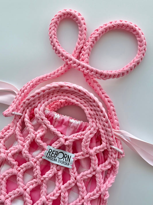 Fancy Síťovka M – White Pink