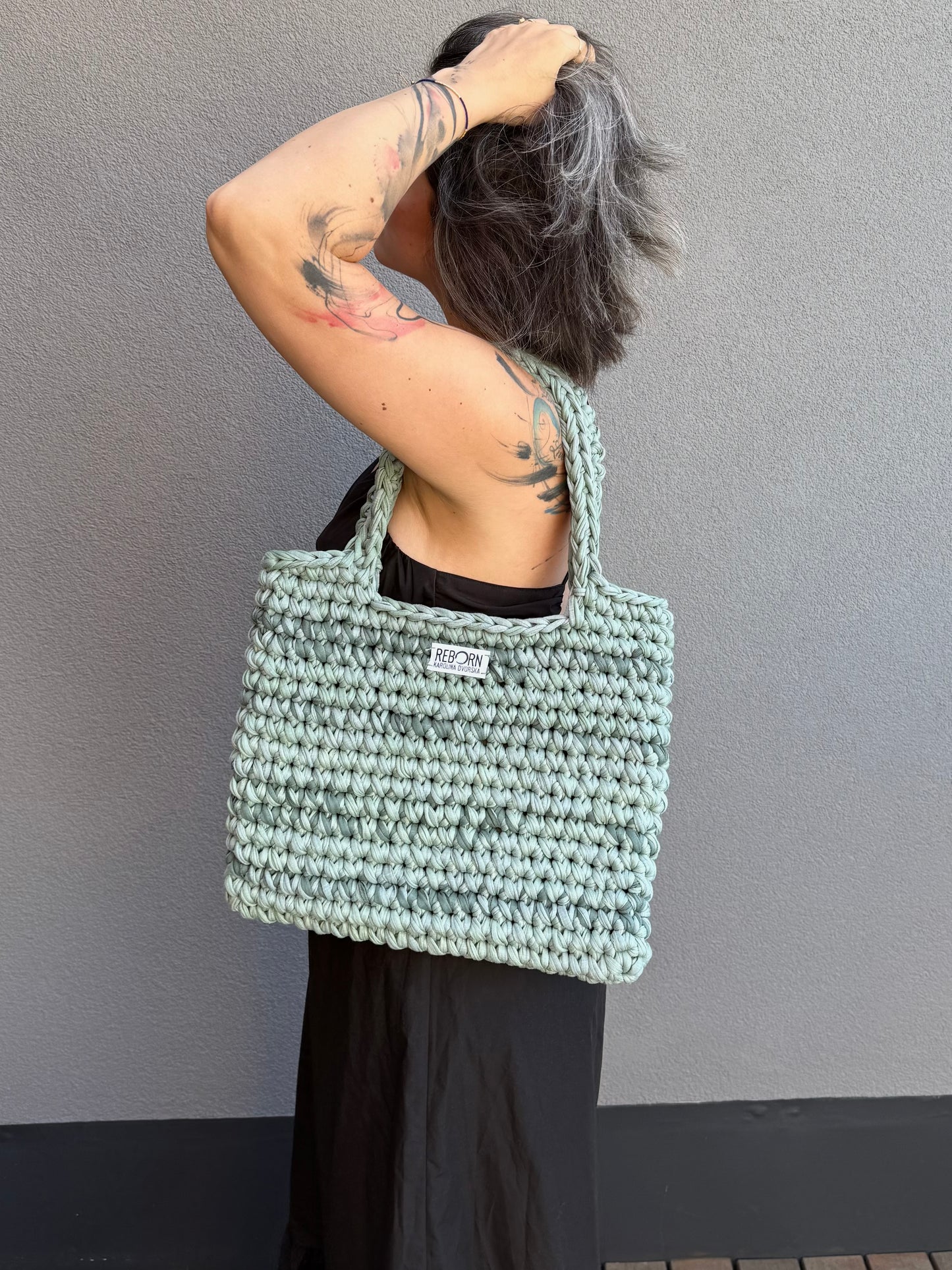 Shopper taška L – Sage Green