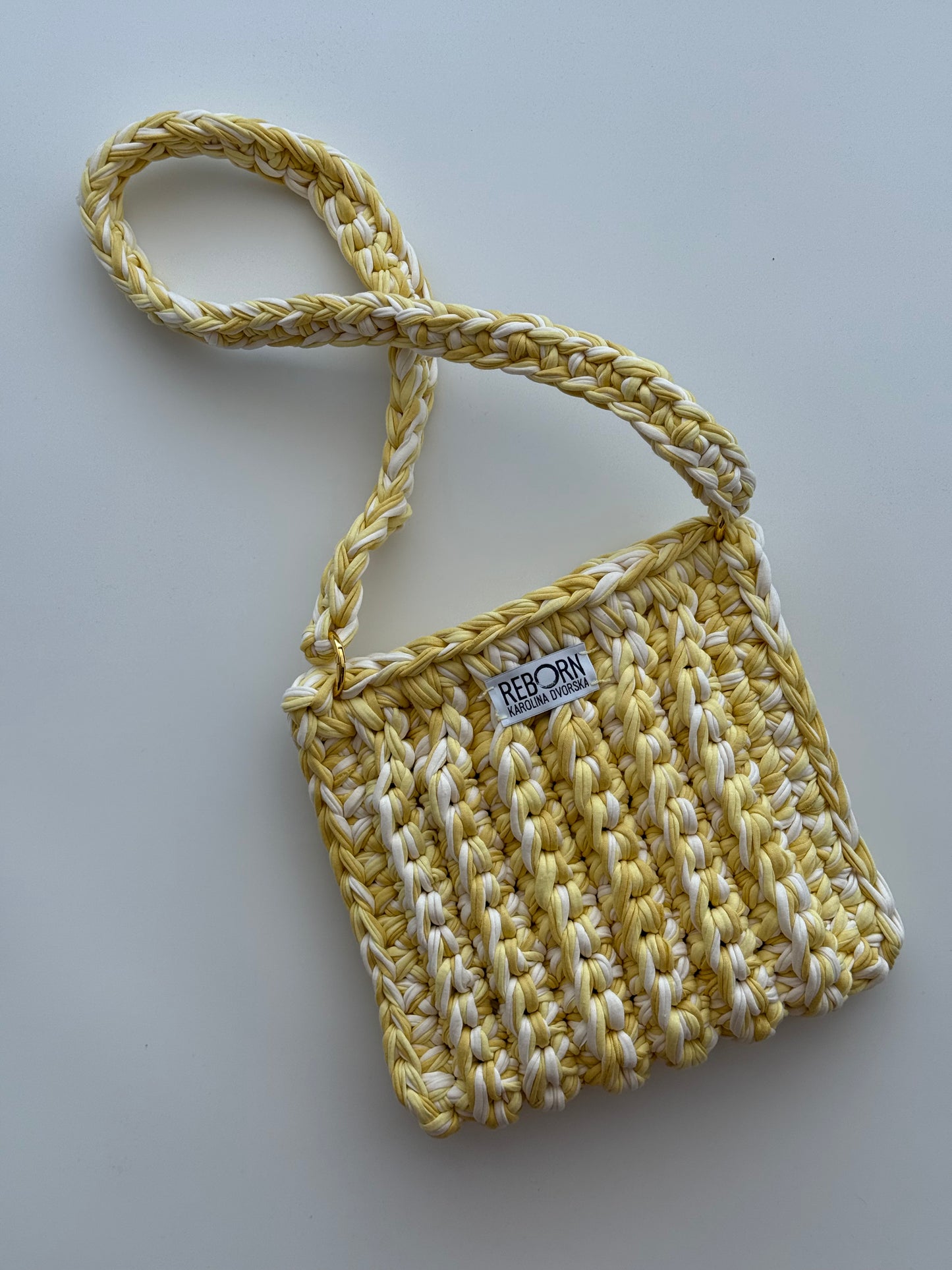 Ribbed Crossbody kabelka – Butter Yellow