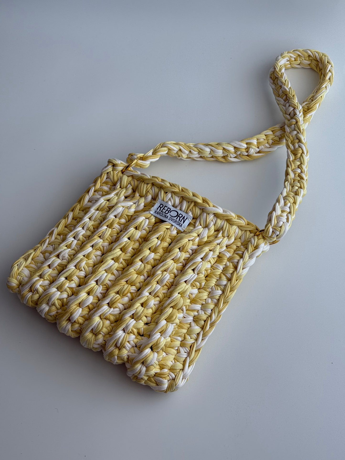 Ribbed Crossbody kabelka – Butter Yellow